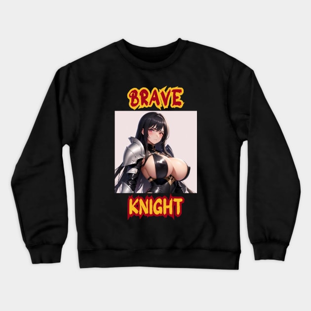 Brave Knight Anime Girl Crewneck Sweatshirt by Clicks Clothes